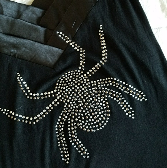 LAST 1 ! -Black cami w/rhinestone spider- size Sml - Picture 6 of 7